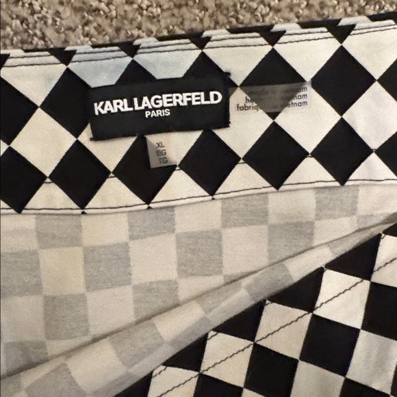 Karl Lagerfeld Monochrome Checkered Mini Skirt - Picture 2 of 2